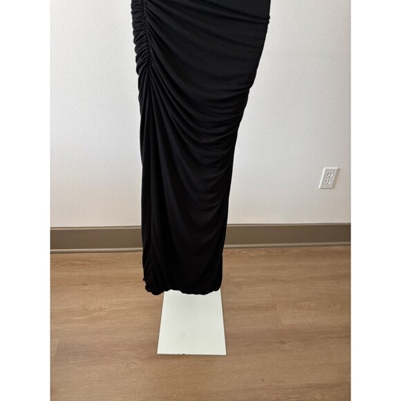 Klassy Network Skirt Medium BodyCon Ruched High Slit Festival Boho Glam Romantic - Picture 9 of 16